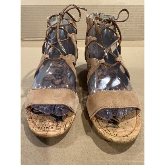 Sam Edelman Suede Dean Caged Gladiator Sandal Womens Size 6.5M Tan - Picture 4 of 8